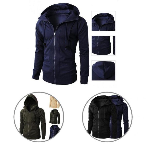 

men's jackets thermal trendy casual spring coat wear-resistant autumn zipper for home, Black;brown