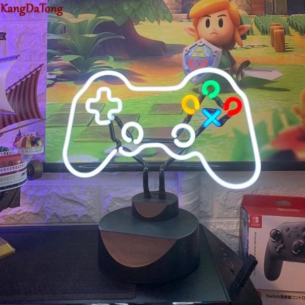 

table lamps tide led neon light ps4 5 esports game controller switch nostalgic decorative atmosphere host handmade glass
