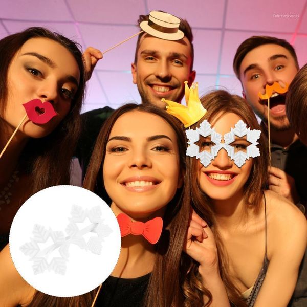 

party decoration 2pcs christmas snowflakes glasses funny po booth props supplies1