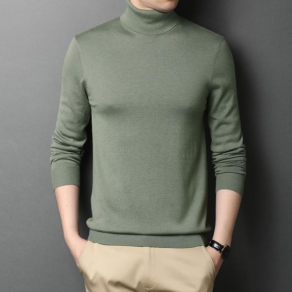 

men's sweaters 2021 autumn and winter knitted sweater men high-neck solid color zde2127, White;black