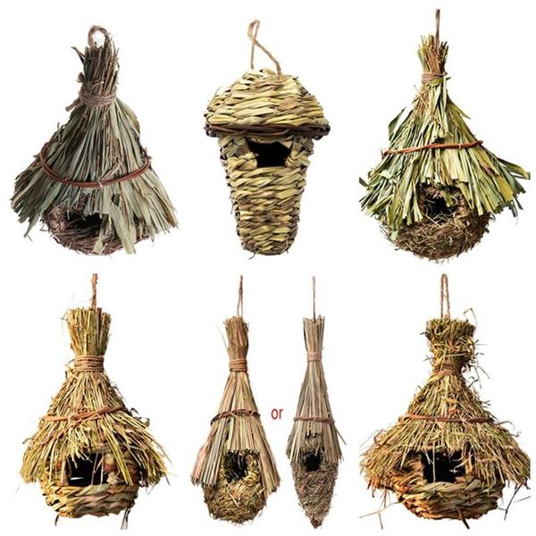 

bird cages 7 styles birds nest natural grass egg cage outdoor decorative weaved hanging parrot hous drop ship