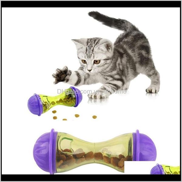 Etkileşimli oyuncak IQ Tedavi Balkası Daha Akıllı Pet Dispenser Eğitim Topları Oynayan Kediler için A7RBQ FGVC5