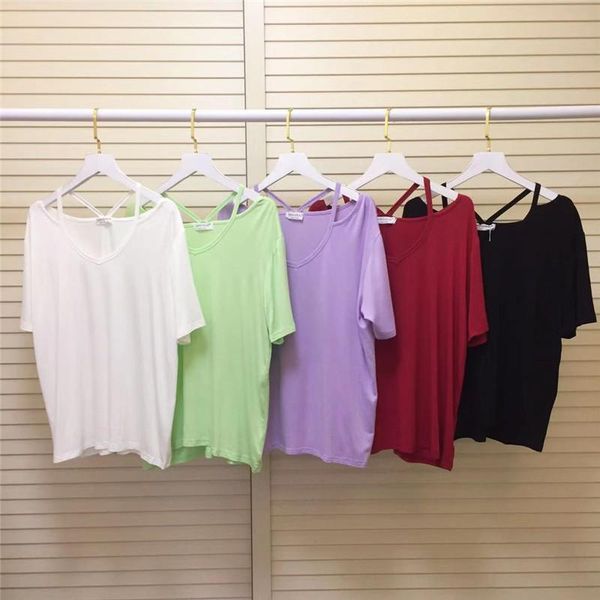 

women's t-shirt women 95% cotton solid short sleeve summer soft dance loose breathable tees ropa de mujer plus size -6xl, White