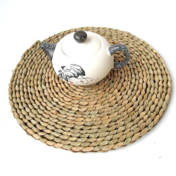 

mats & pads handmade braided heat resistant non slip bowls coffee cups woven round placemat for dining table kitchen decoration