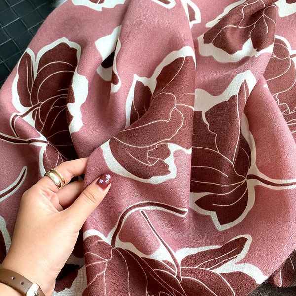 

scarves ladies spain fashion vintage leaves floral viscose shawl scarf women print muffler headband sjaal muslim hijab snood 180*90cm, Blue;gray