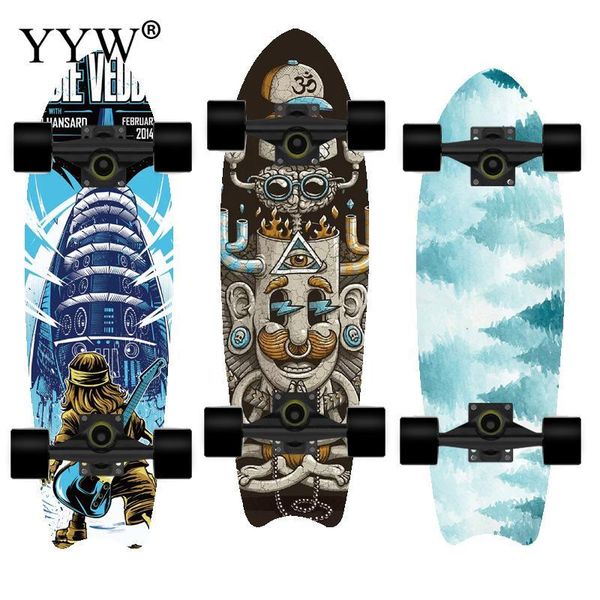 

72cm skateboard beginnne longboard skate board for outdoor sport maple deck aluminium truck steel bearing long skateboarding