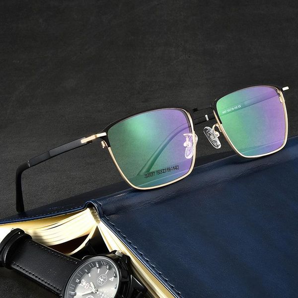 

fashion sunglasses frames titanium alloy optical glasses frame men ultralight square myopia prescription eyeglasses male metal full screwles, Black