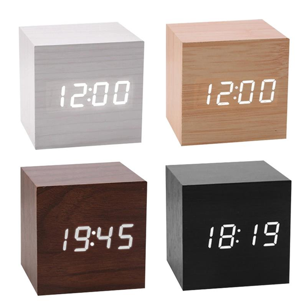

other clocks & accessories led wooden alarm clock watch table voice control digital wood despertador electronic deskusb/ powered home