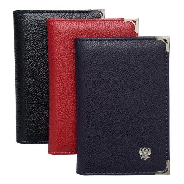 

card holders designer covers for the russian driver's license solid black red holder wallets fashion men women car documents case, Brown;gray