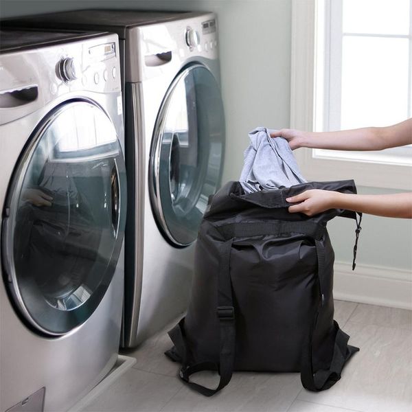 

adjustable straps multi-purpose foldable reusable heavy duty for dirty clothes laundry bag washing machines home camping travel bags