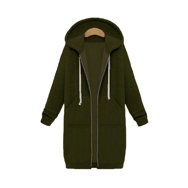 

casual dresses once autumn women long hoodies sweatshirt coat zip up outerwears hooded jacket winter pockets plus size outwear ju0c, Black;gray