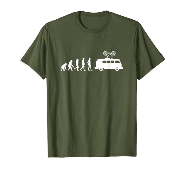 

camper van camping biking trail bike mtb t-shirt, White;black