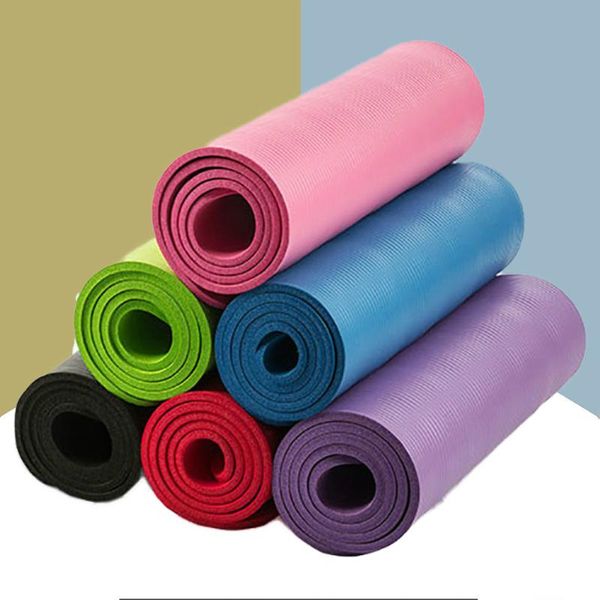 

yoga mats quality 10mm nbr mat with carry rope 183*61cm non-slip thick pad fitness pilates for outdoor gym exercise