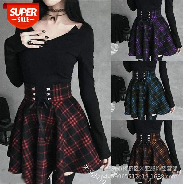 

europe and the united states 2020wish plaid hem high waist skirt #tn6j, Black