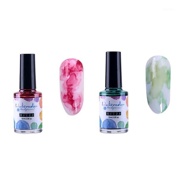 

2pcs 15ml nail polish ink gel watercolor gradient pattern art manicure decor marbled japanese water dyeing solutio1