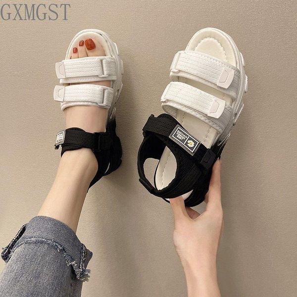 

sandals gladiator platform women's 2021 summer fashion women chunky beach sandal denim comfortable sandalias mujer 35-40, Black