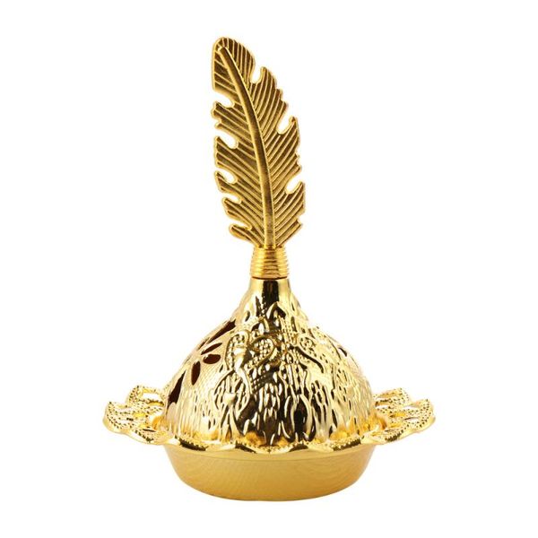 

fragrance lamps 1pc mini incense burner goldren wrought iron censer deskdecoration