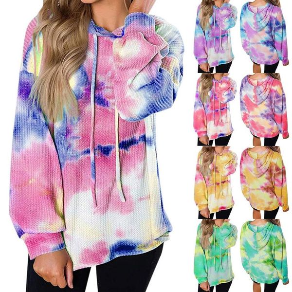 

women's hoodies & sweatshirts tie-dye 2021 autumn winter women fleece hoodie oversize ladies pullovers pocket hooded jacket july 10th, Black