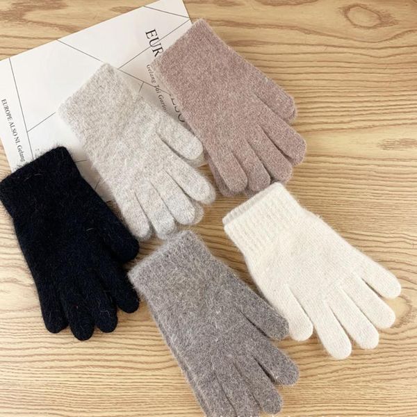 

five fingers gloves women' winter cute plush warm riding women womens, Blue;gray