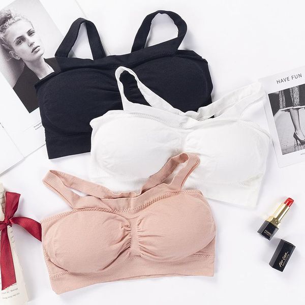 

bras spring and summer korean girl tube stretch underwear short foreign style wild wrapped bra, Red;black