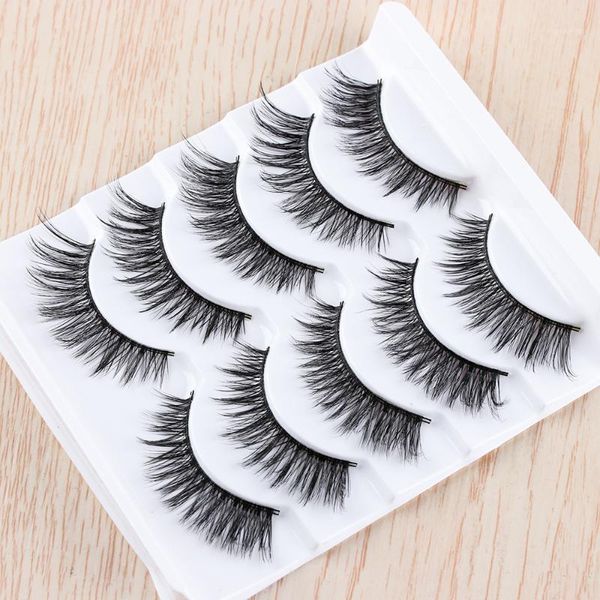 

pairs handmade 3d faux mink hair natural thick cross eye lashes soft wispy volume extension tools1
