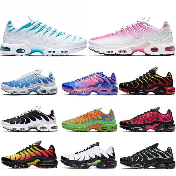 

2021 wholesale tn plus se men women running shoes selling spider web triple black white hyper pastel blue fury outdoor trainers sports sneak