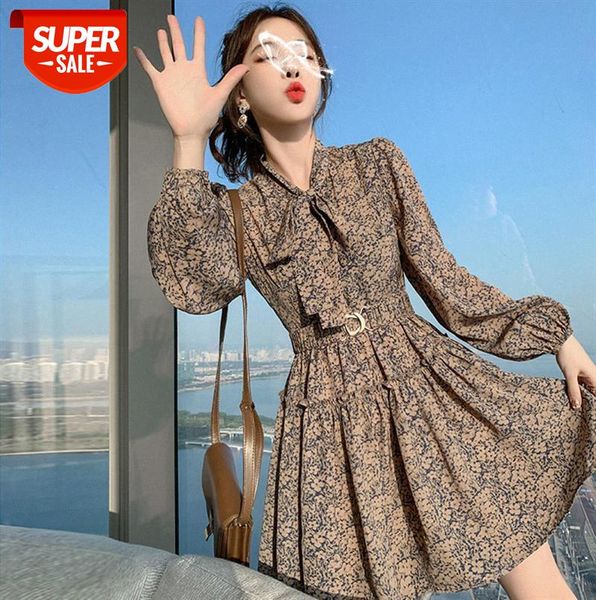 

[nuts] korean style retro waist slimming skirt elastic belt v-neck dress women #lr06, Black;gray