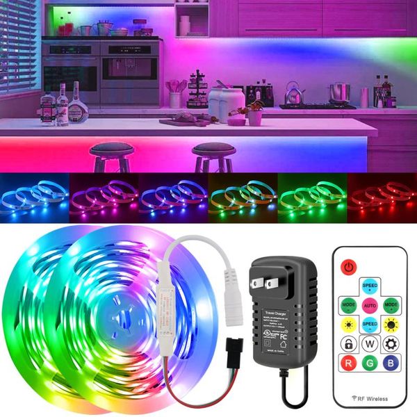 

strip individually addressable rgb light strips 16.4ft dream color tape ip20 for room decor lighting led