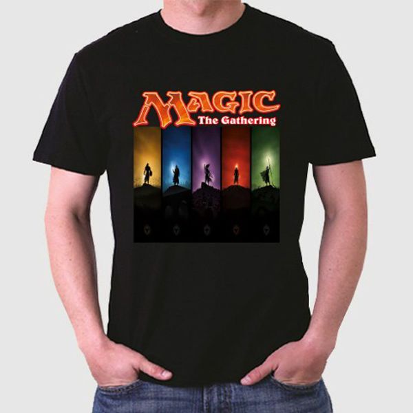 

new magic the gathering popular game men's black t-shirt size s to 3xl, White;black