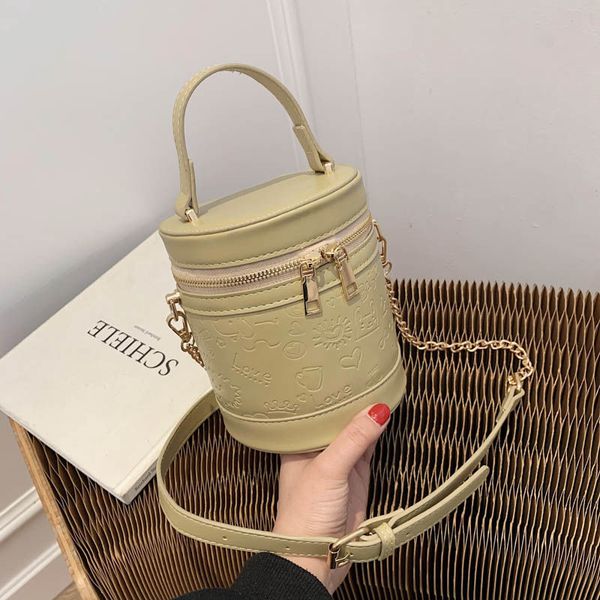 

daily bag cylinder small bag for women 2021 new ins fashion simple portable bucket bag korean style personalized all-match messenger