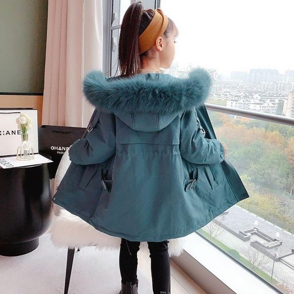 

down coat winter jacket for girls parka 2021 russian children snowsuits plus velvet warm hooded outerwear kids teenage 4-14 y clothes, Blue;gray