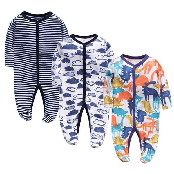 

jumpsuits 0-12m baby rompers fashion boy girl cotton 2/3pcs overalls long sleeve pajamas babyjumpsuit outfits ropa, Blue