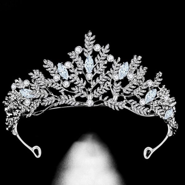 

hair clips & barrettes bling rhinestone tiaras and crowns bride wedding accessories leaf crystal headdress headbands for women girls headpie, Golden;silver