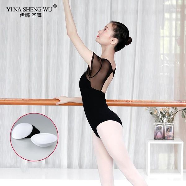

stage wear women ballerina dancewear leotard dance gymnastics ballet costumes girls black mesh splice practice clothes1, Black;red