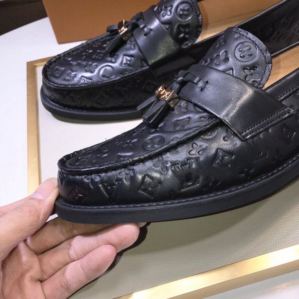 

2022 derby men shoes dress fashion formal handmade genuine leather luxury designer original office business shoe for man, Black
