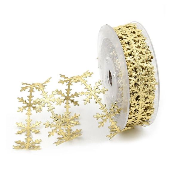 

christmas decorations amazon imitation leather gold silver snowflake ribbon lace celebration decoration 10 meters