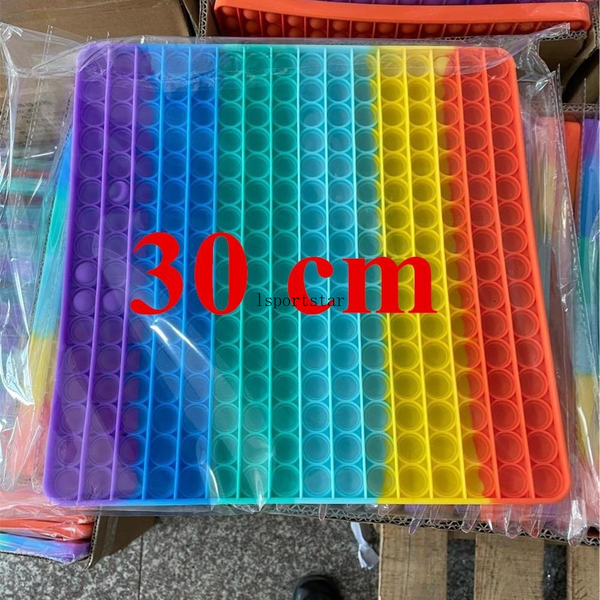 

30cm push bubble fidget toys autism needs squishy stress reliever rainbow toys kid funny anti-stress party gifts