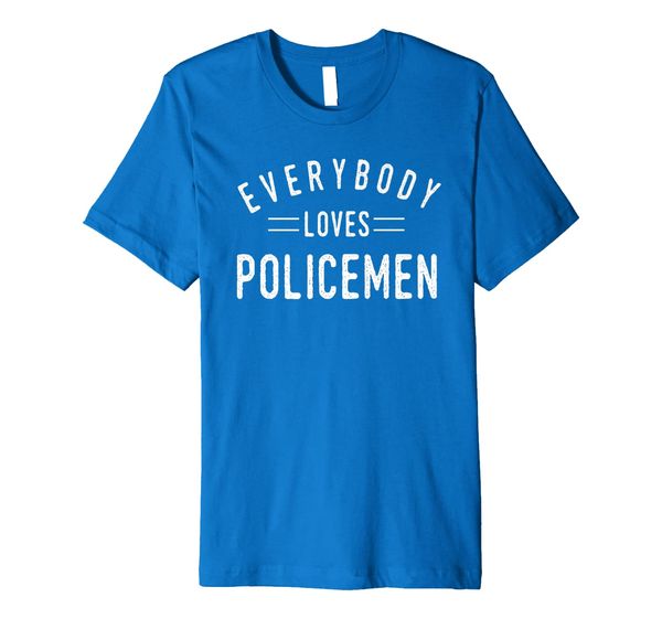 

mens everybody loves policemen detective cool fun gift premium t-shirt, White;black