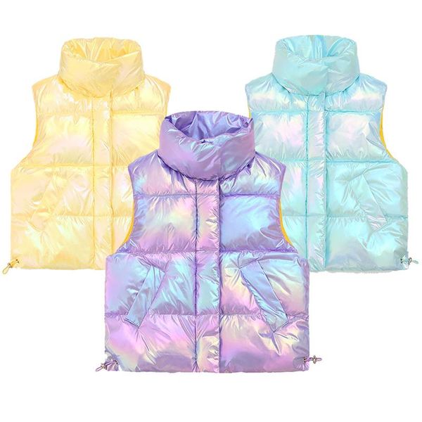 

down coat children warm vest autumn baby boys girls sleeveless waistcoat kids outerwear vests jackets for 2-6 years, Blue;gray