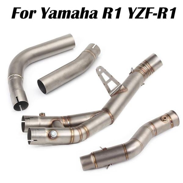 

modified motorcycle exhaust system slip on for r1 yzf-r1 mt10 mt-10 fz10 fz-10 escape moto link middle front pipe muffler