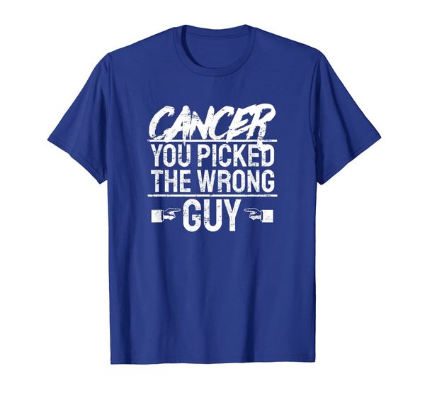 

funny motivational cancer you picked the wrong guy t-shirt, White;black