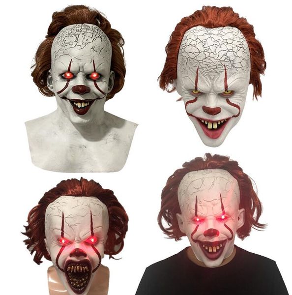 9Styles Maschera di Halloween Film in silicone Stephen King's It 2 Joker Pennywise Mask Full Face Horror Clown Cosplay Prop Maschere per feste BBNEW