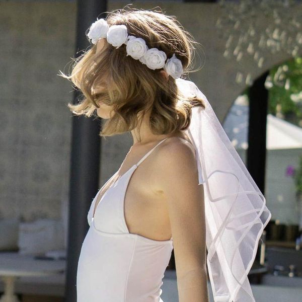 

hair clips & barrettes 1pc bachelorette party flower veil boho white crown bride to be gift bridal shower wedding decorations favors, Golden;silver