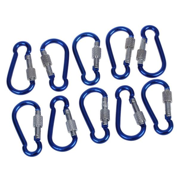 

party decoration 10 x aluminum alloy s carabiner hook clasp connector blue