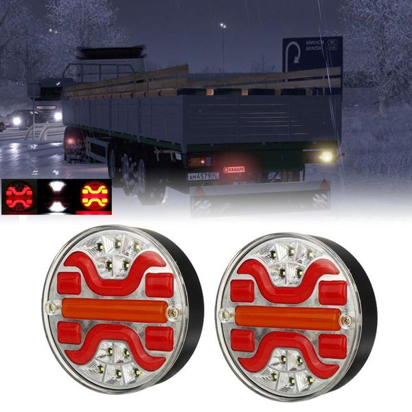 

emergency lights 5 inch round led dynamic truck taillight trun signal reverse lamp rear brake slight universal for car trailer lorry rv