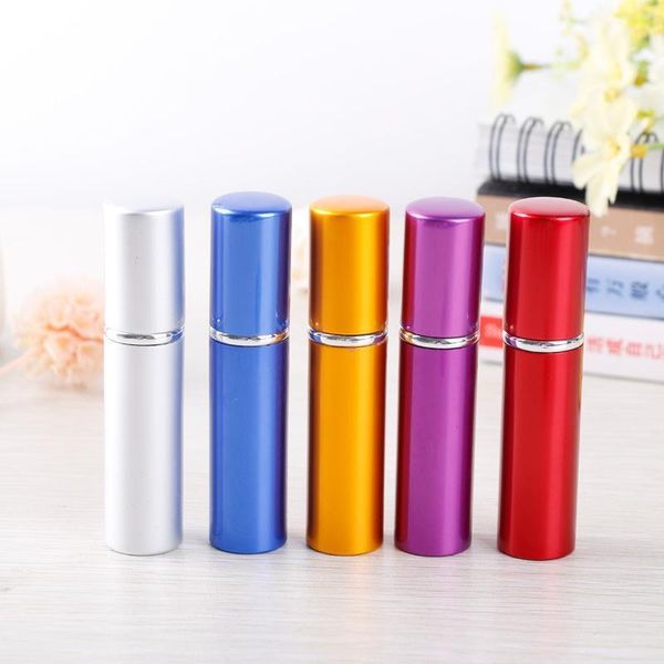 

storage bottles & jars 100pcs sell empty pump perfume bottle 5ml aluminum glass anodized compact parfum atomiser fragrance mini spray scent-