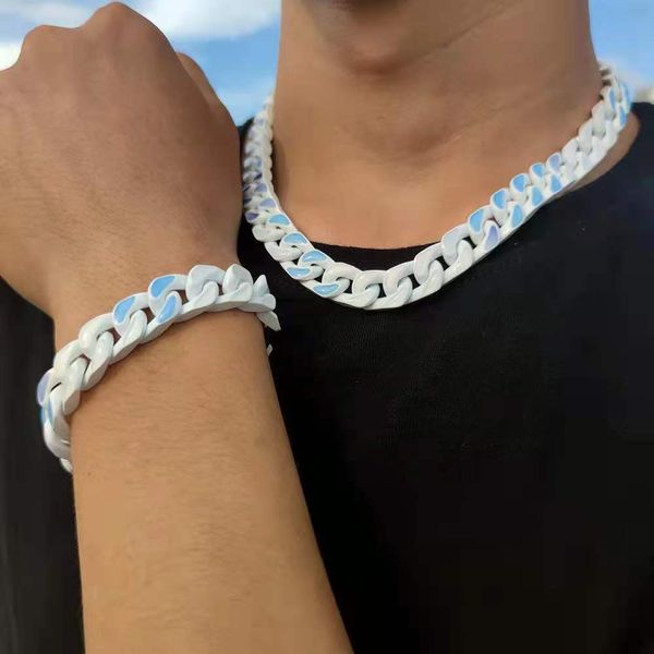 

choker street hip-hop trend stainless steel necklace chain fashion charm necklace diamond necklace jewelry supply, Golden;silver