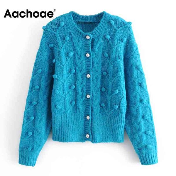 

aachoae solid cardigan sweater women o neck casual knitwear batwing long sleeve dot knitted sweater lady jersey mujer 210413, White;black