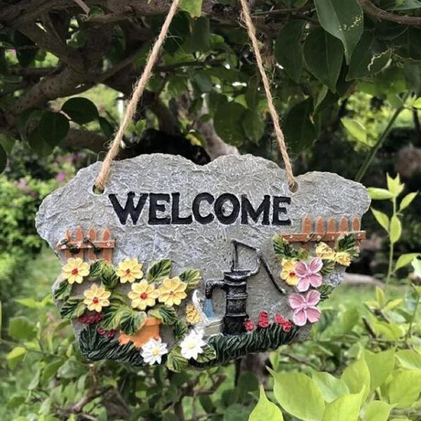 

garden decorations resin welcome sign decoration ornament pendant of balcony