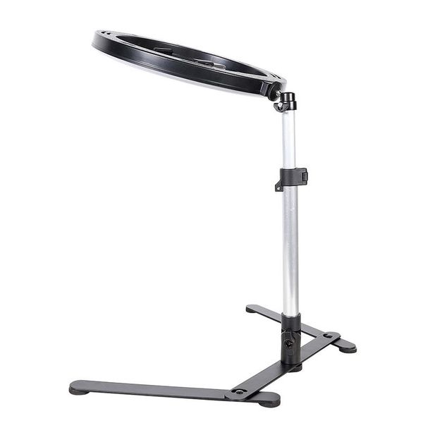 

monopod mount bracket with led ring flash light lamp tablestand tripods mobile phone holder overhead s for nail art heads